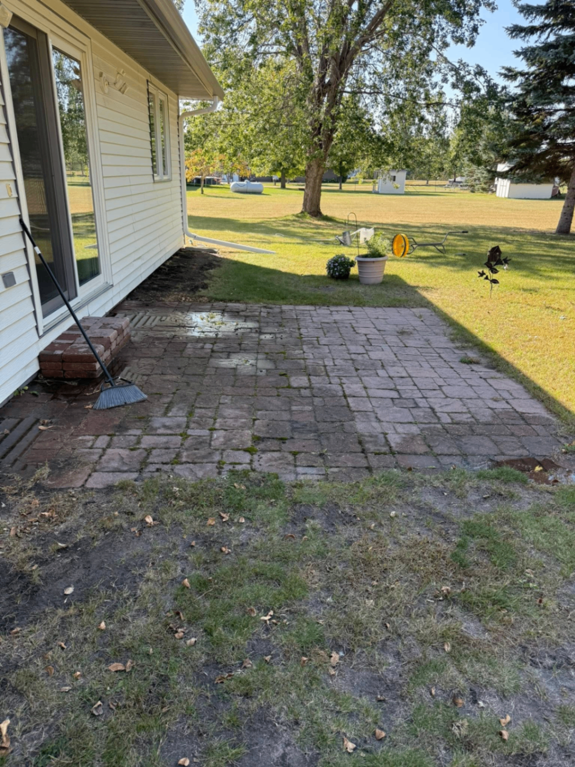 Before: Brick paver walkway · restored color