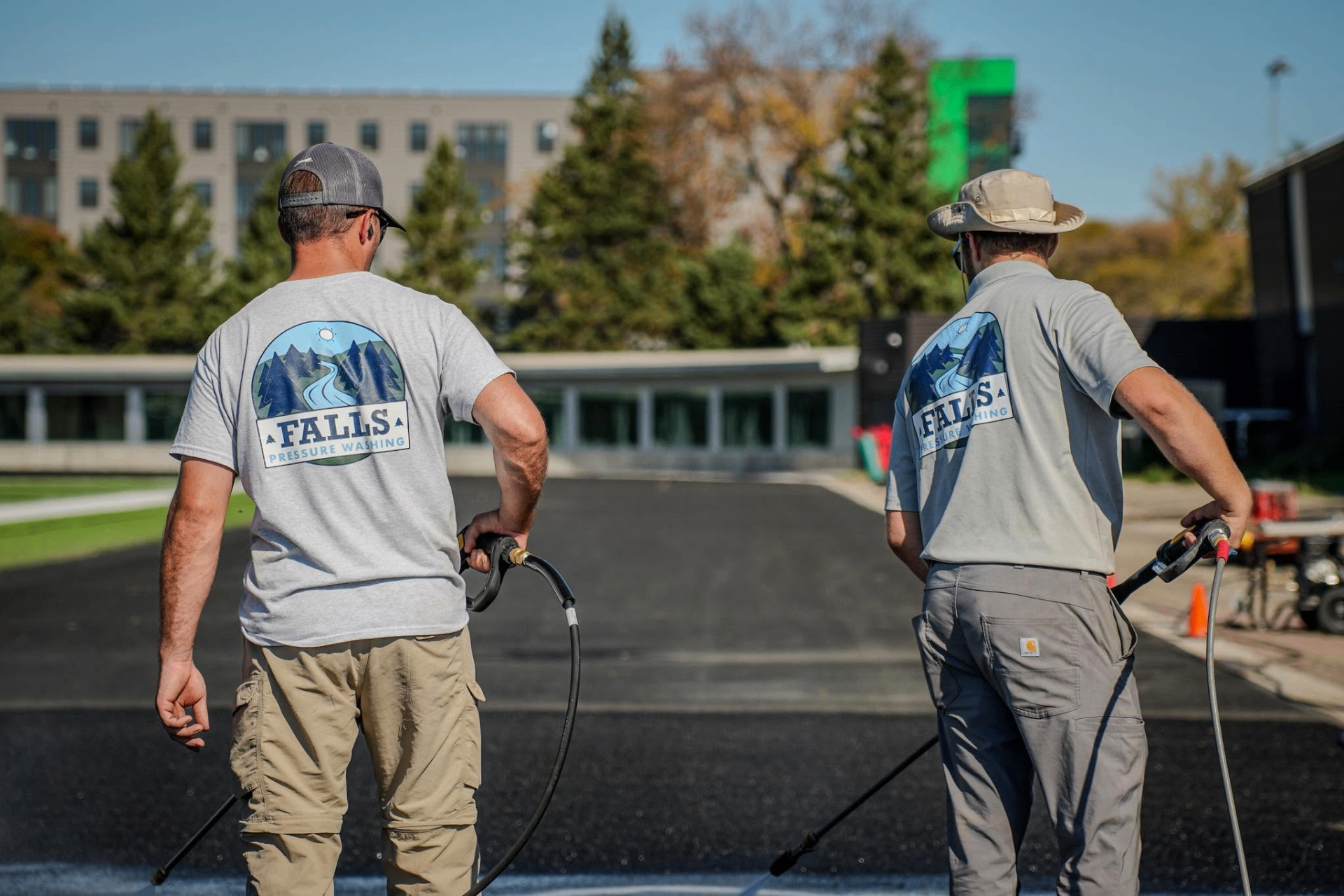 Sam and crew from Falls Pressure Washing at work